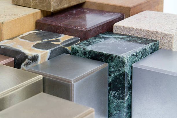 lots of various cubes made of different materials